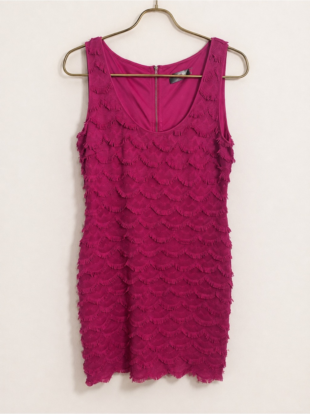 Guess Hot Pink Fringe Textured Sheath Dress | Size 6